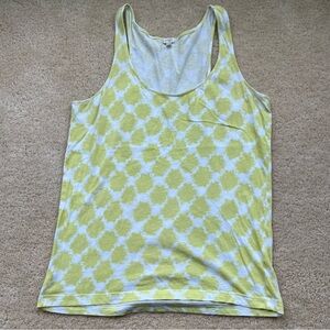 J.CREW Women’s Pea Green & White Tie Dye Basic Cotton Tank Top - Size M - GUC